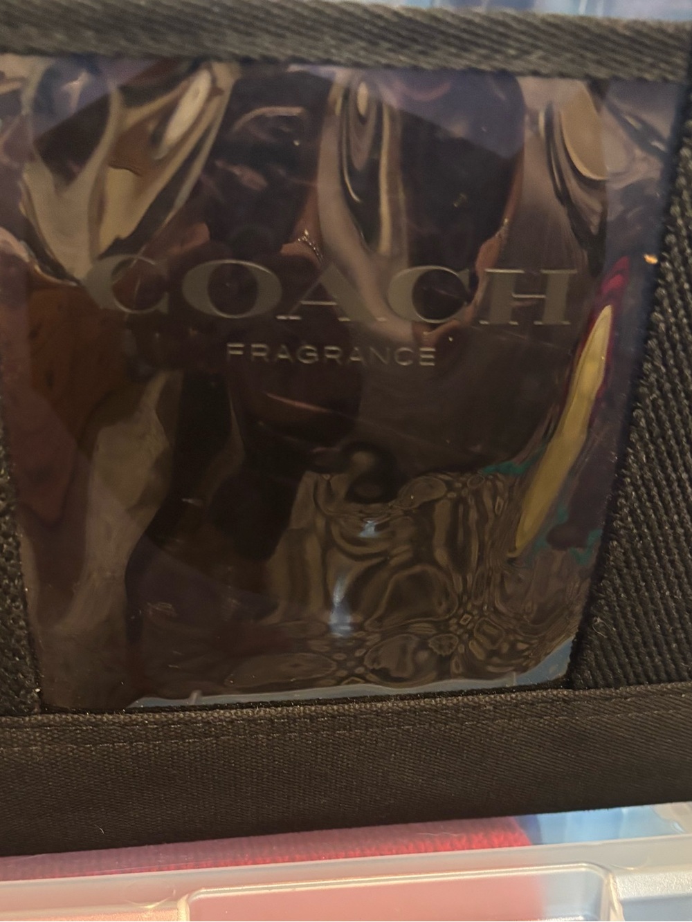 Coach Fragrance Clear Black PVC Tote Bag Large Reusable Shopper Travel Beach - Picture 4 of 12
